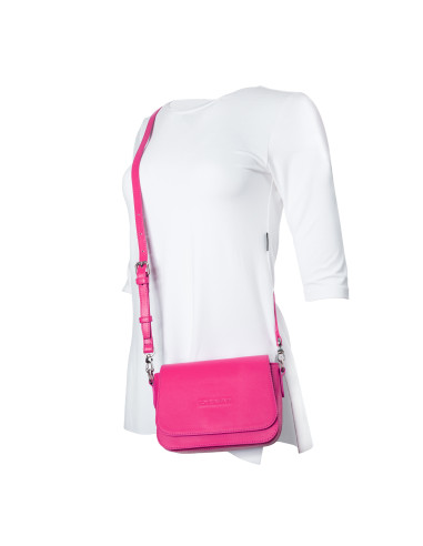 Boxy Schultertasche in pink