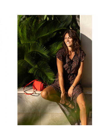 Boxy Schultertasche in orange